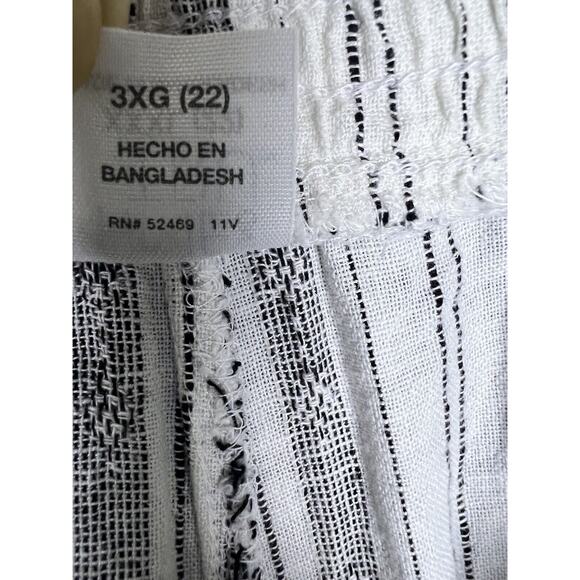 Time and Tru Women’s Multicolor Size 3XL White And Black Striped Pull Up - Picture 5 of 9